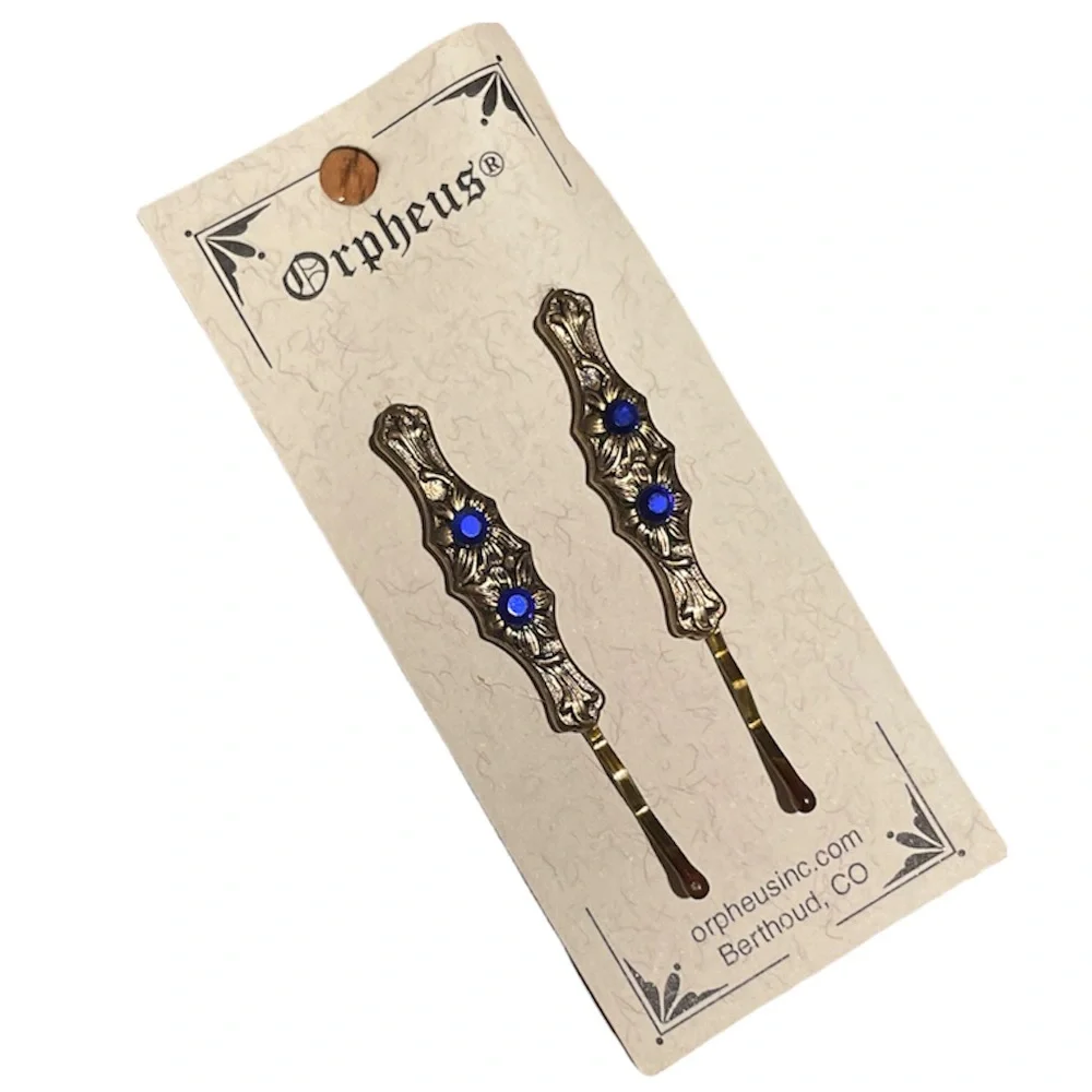 Hair Clip Gemstone Bobby Pin Reproduction Romantic Vintage Style Hair Jewelry